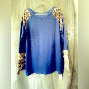 Hibluco Women's Long Sleeve  Blue  Casual top Size 2XL NWOT